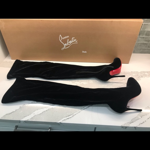 christian louboutin velvet 100 over the knee boots - Picture 6 of 6